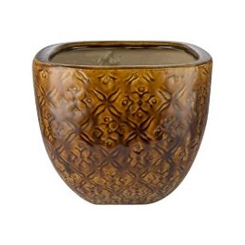 Maceta Elche, color tabaco, medida 22x18 cm