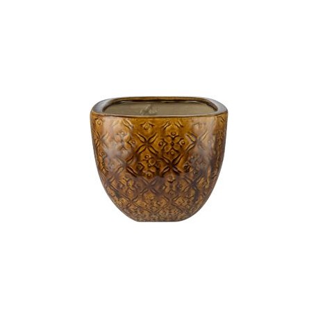 Maceta Elche, color tabaco, medida 22x18 cm