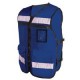 Chaleco con reflejante de rescatista azul c/ 4 bolsas