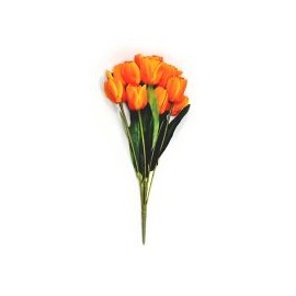 Ramo de 11 tulipanes naranja mango