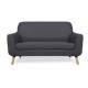 Sofa 2 plazas gris oscuro