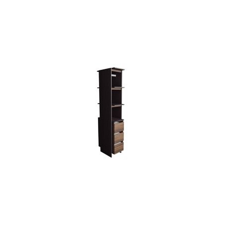 Torre con 3 entrepaños y 3 cajones 30 cm Chocolate