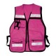 Chaleco Tipo Brigadista Rosa Con Cinta Reflejante