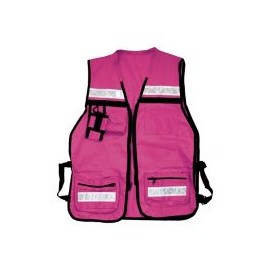Chaleco Tipo Brigadista Rosa Con Cinta Reflejante