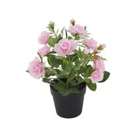 Rosa planta artificial en maceta 21x28 cm