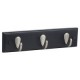 Perchero para pared negro con 3 sostenedores