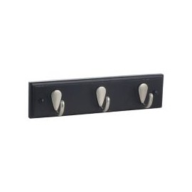Perchero para pared negro con 3 sostenedores