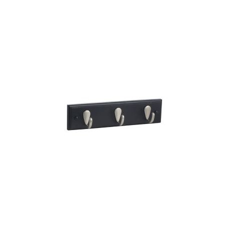 Perchero para pared negro con 3 sostenedores