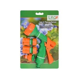 Set 4 piezas con pistola plástico 6 funciones