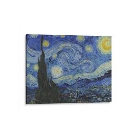 Lienzo decorativo de Noche Estrellada de Van Gogh 80x60 cm.