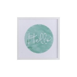 Cuadro frase Hello 32x32cm