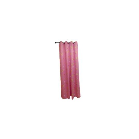 Cortina Infantil Black Out Forro Plateado Rosa con lunas 135x220 cm