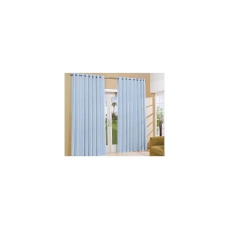 Cortina blackout lisa con aros azul 135x220 cm