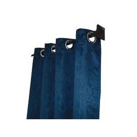 Cortina Bo con aros hoja azul 135x220 cm
