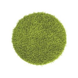 Pie de cama shaggy circular verde 60 cm