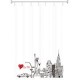 Cortina de baño vinil New York 180x180 cm