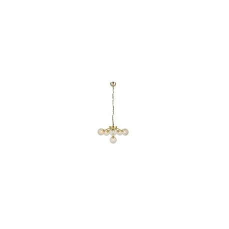 Lámpara colgante 60W Trento transparente 6luces G9 metal 180cm