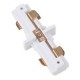 Conector recto p/riel blanco