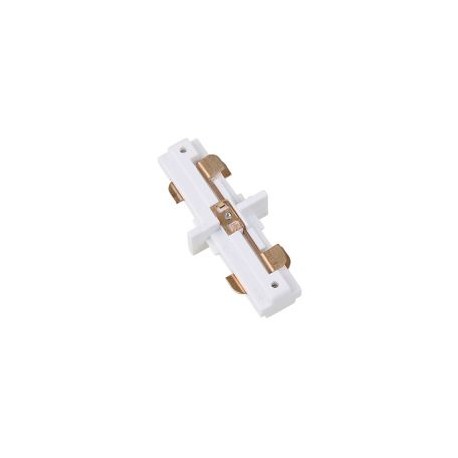Conector recto p/riel blanco