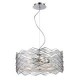 Lámpara colgante 40W Piscis vidrio cromo transparente 3luces E26 50cm