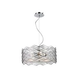Lámpara colgante 40W Piscis vidrio cromo transparente 3luces E26 50cm