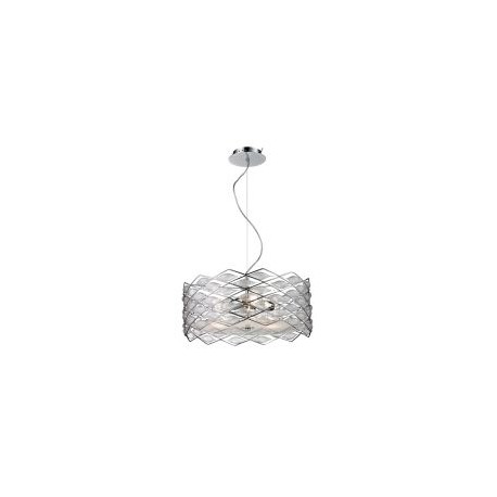 Lámpara colgante 40W Piscis vidrio cromo transparente 3luces E26 50cm
