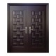 Puerta seguridad Luxury chocolate doble izquierda 170 x 213 cm