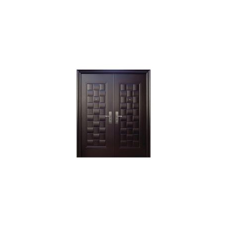 Puerta seguridad Luxury chocolate doble izquierda 170 x 213 cm
