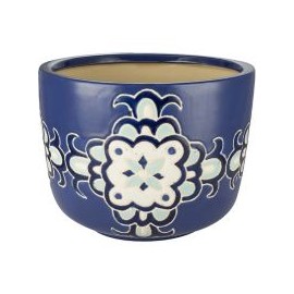 Maceta Valencia, color azul, medida 33x24 cm