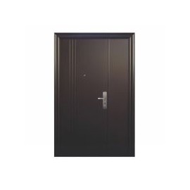 Puerta seguridad 3L chocolate con fijo izquierda 120 x 213 cm