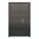 Puerta seguridad Contour nogal con fijo derecha 130 x 213 cm