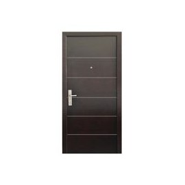 Puerta seguridad Contour nogal derecha 96 x 213 cm