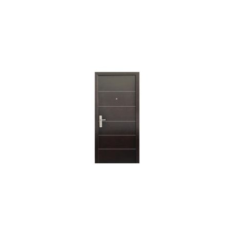 Puerta seguridad Contour nogal derecha 96 x 213 cm
