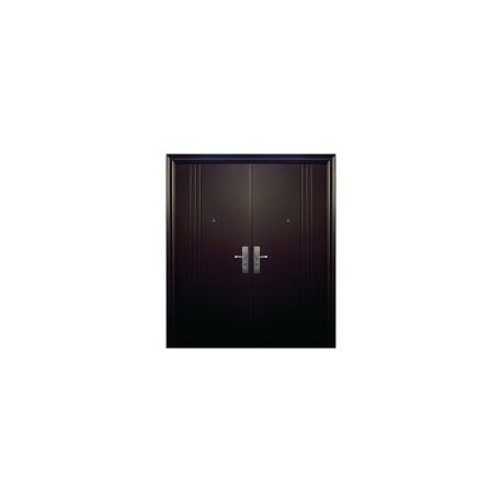 Puerta seguridad 3L chocolate doble izquierda 170 x 213 cm