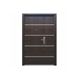 Puerta seguridad Firenze nogal con fijo izquierda 130 x 213 cm