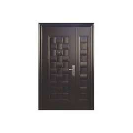 Puerta seguridad Luxury chocolate c/fijo izquierda 130 x 213 cm