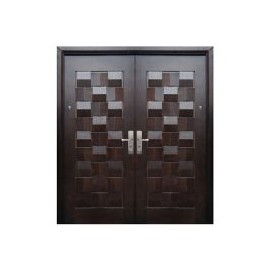 Puerta seguridad Master nogal doble derecha 170 x 213 cm