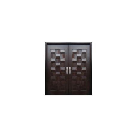Puerta seguridad Master nogal doble derecha 170 x 213 cm