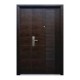 Puerta seguridad Módena nogal con fijo derecha 130 x 213 cm