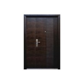 Puerta seguridad Módena nogal con fijo derecha 130 x 213 cm