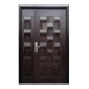 Puerta seguridad Master nogal con fijo derecha 130 x 213 cm
