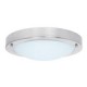 Plafón 60W Baño plata 1luz E27 vidrio Ip44 30cm