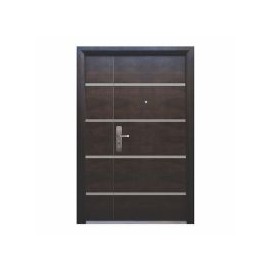 Puerta seguridad Firenze nogal con fijo derecha 130 x 213 cm