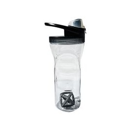 Botella plástico 20oz con agitador para proteina gris