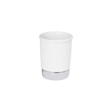 Vaso de baño York blanco cromo