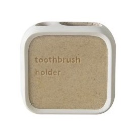 Portacepillo Piedra beige con blanco