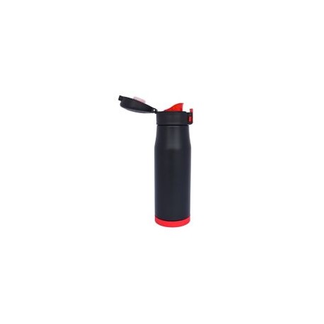 Termo plástico 500ml negro/rojo