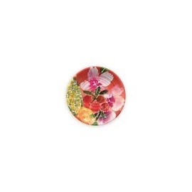 Plato trinche melamina 26cm flor fucsia Fantasy Garden