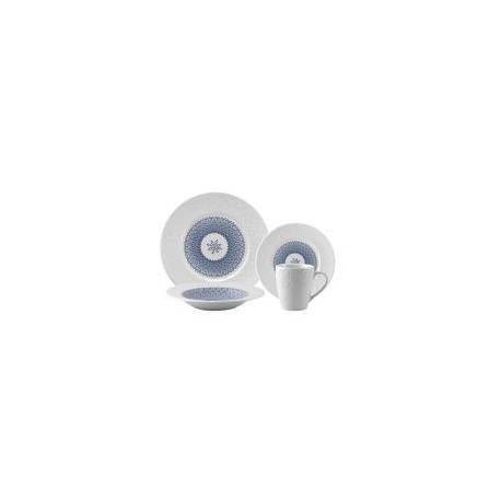 Jgo Vajilla16Pz Relieve Az/Bco
