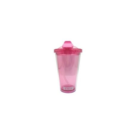 Vaso c/  popote de plástico 450 ml